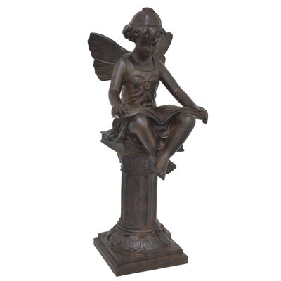 garden fairy reading book statue